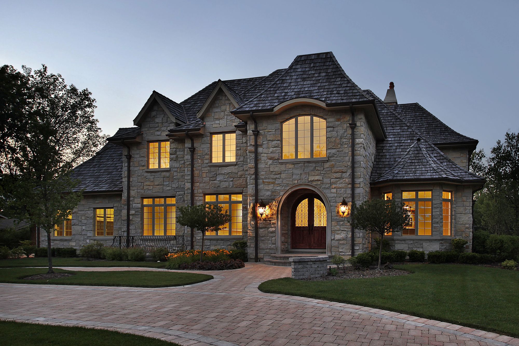 A luxurious high end home with newly installed gutters